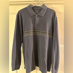 Van Heusen Blue Long Sleeve Polo Short Men’s XL